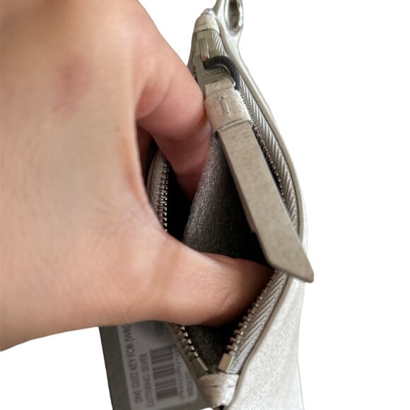 ALLSAINTS Dive Glitz Key Fob/Card/Coin Holder In‎ Glittering Silver - Picture 3 of 3